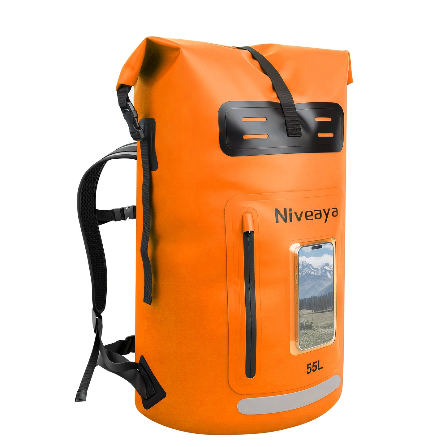 NIVEAYA Heavy Duty Hiking Backpack Roll Top Closure Bag