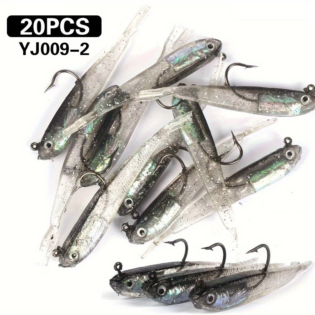 Gromast 20 Pcs Bionic Lure Bait Soft Bait Kit For Freshwater And Saltwater