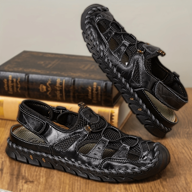 Women's Handmade Outdoor Sandals With Flat Heel And Rubber Soles