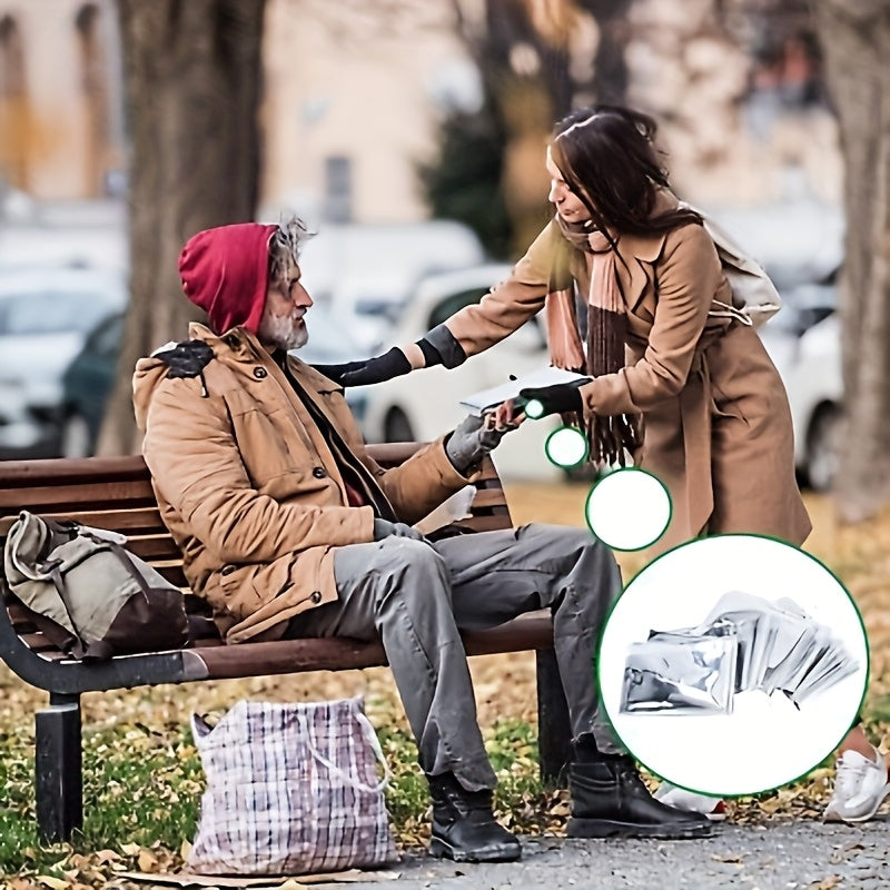 Emergency Thermal Kit Mylar Blanket For Outdoor Survival And Camping