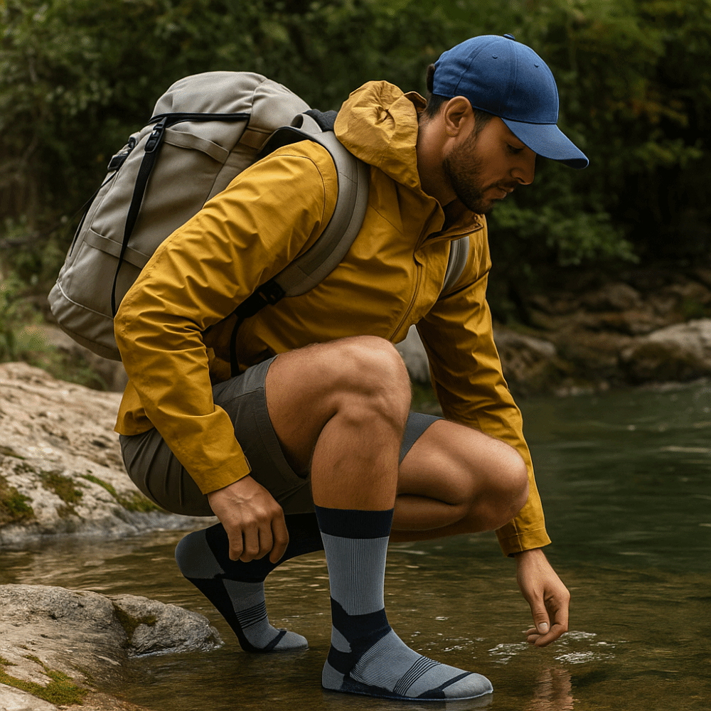Men High Quality Nylon Hiking Socks Moisture Wicking Outdoor Performance