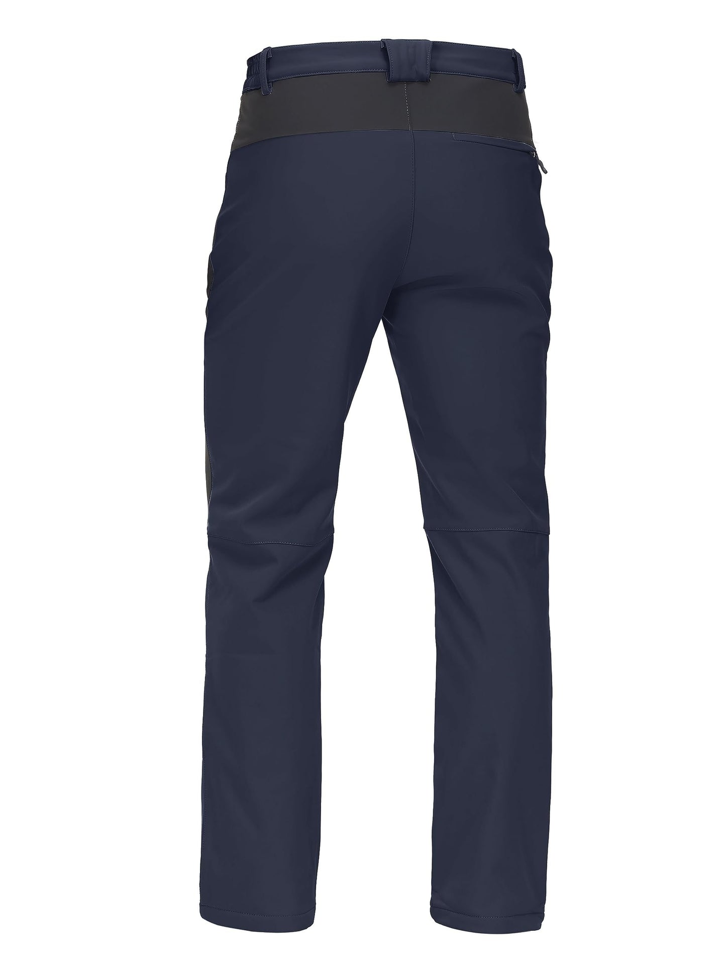 Men'S Thermal Insulated Soft Shell Pants with Fleece Lining - Moisture-Wicking, Windproof & High Quality, 3D Knee Zip Pockets, Full-Zip Closure, Straight Leg Fit for Hiking, Camping, Running, Fishing - Winter Outdoor Sports &