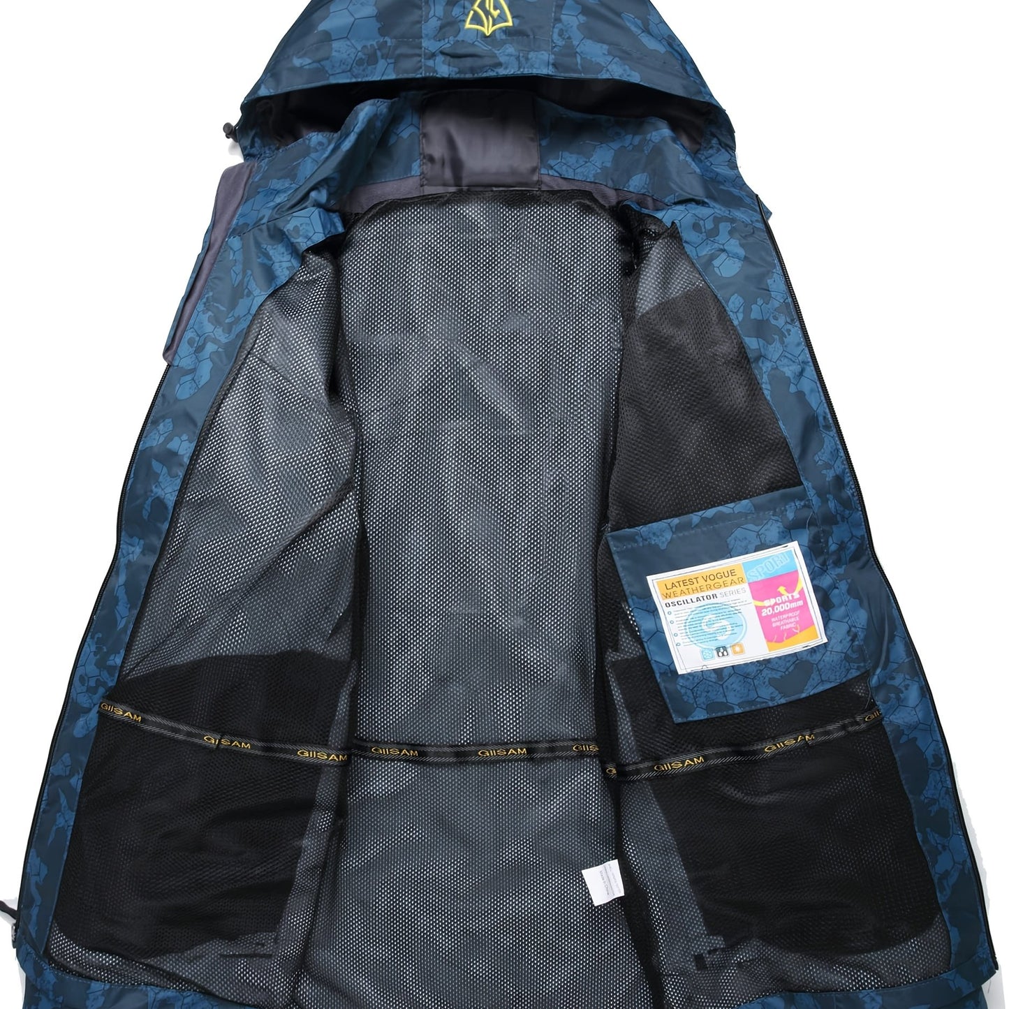 Men's Waterproof Rain Jacket With Hood And Windproof Zippered Pockets