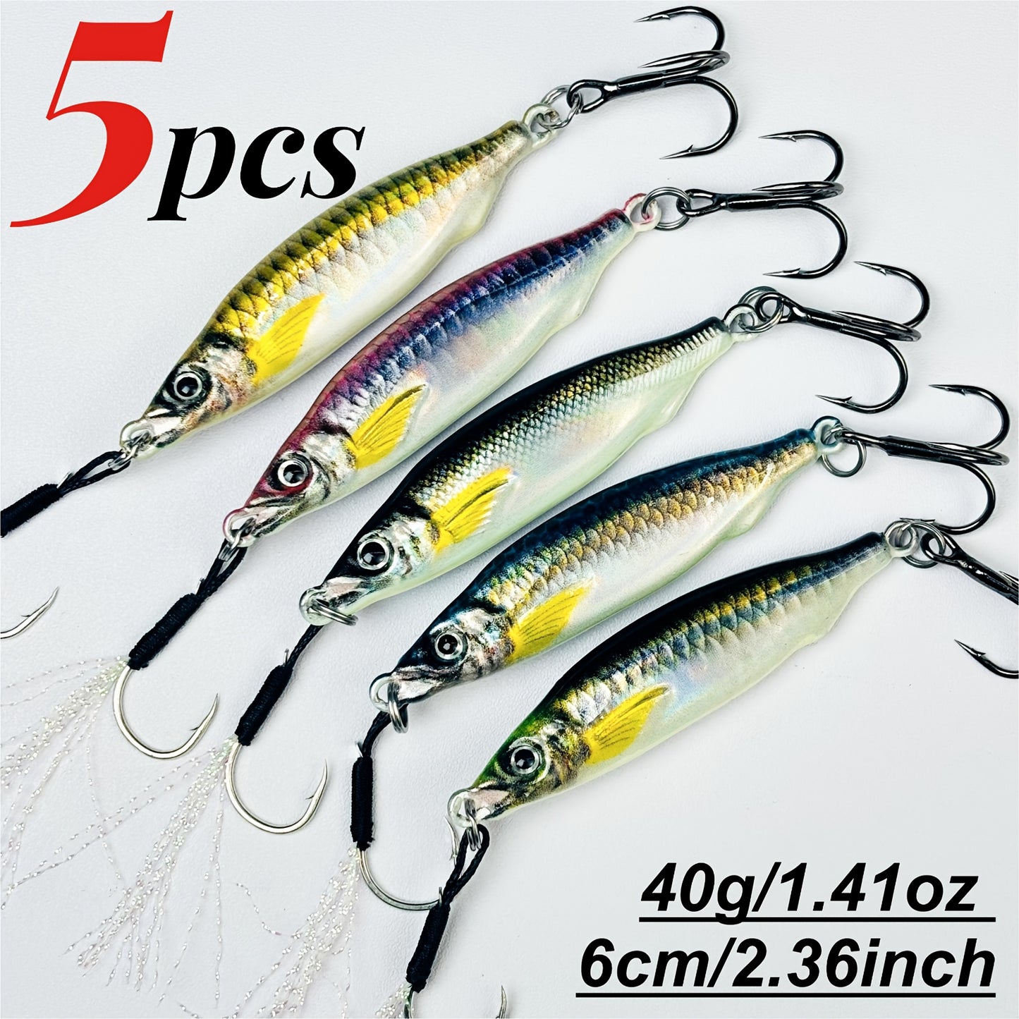 Amacure Fisch Sinking Lure Baits Set for Freshwater and Saltwater