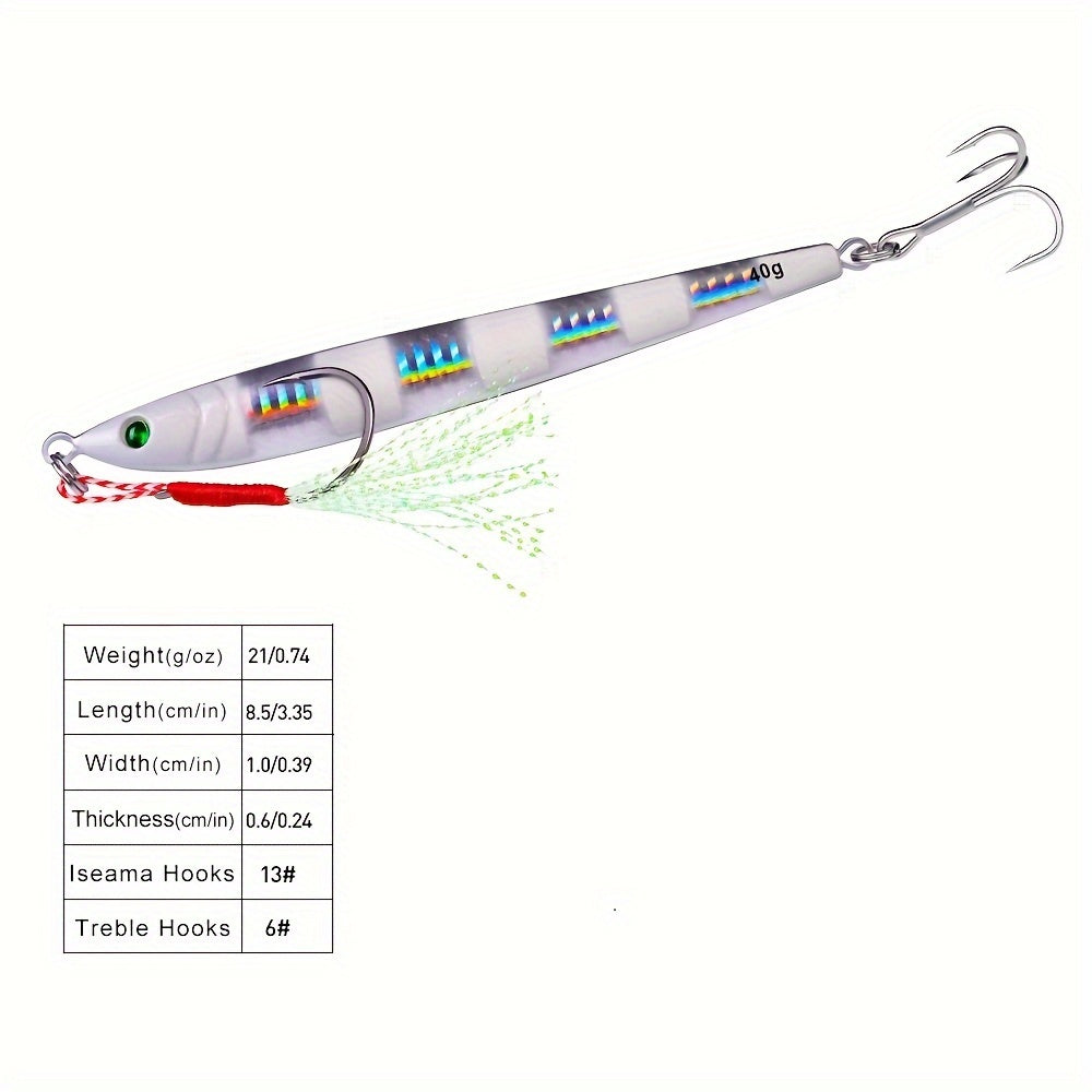 Holographic Jig Lure Lead Bait 5 Pcs For Saltwater Freshwater