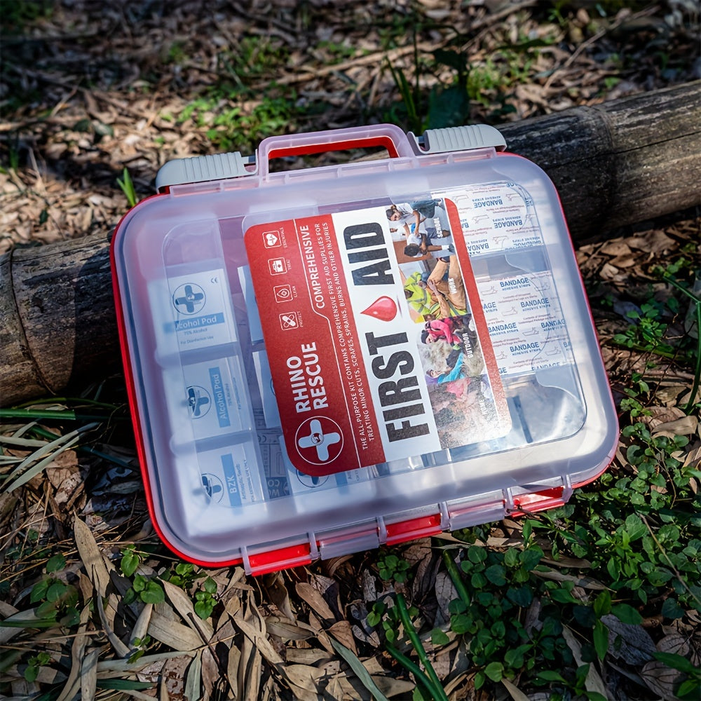 RHINO RESCUE OSHA All-Purpose First Aid Kit, Home & Office Professional Medical Supplies, Ideal for Outdoor, Emergency, Business