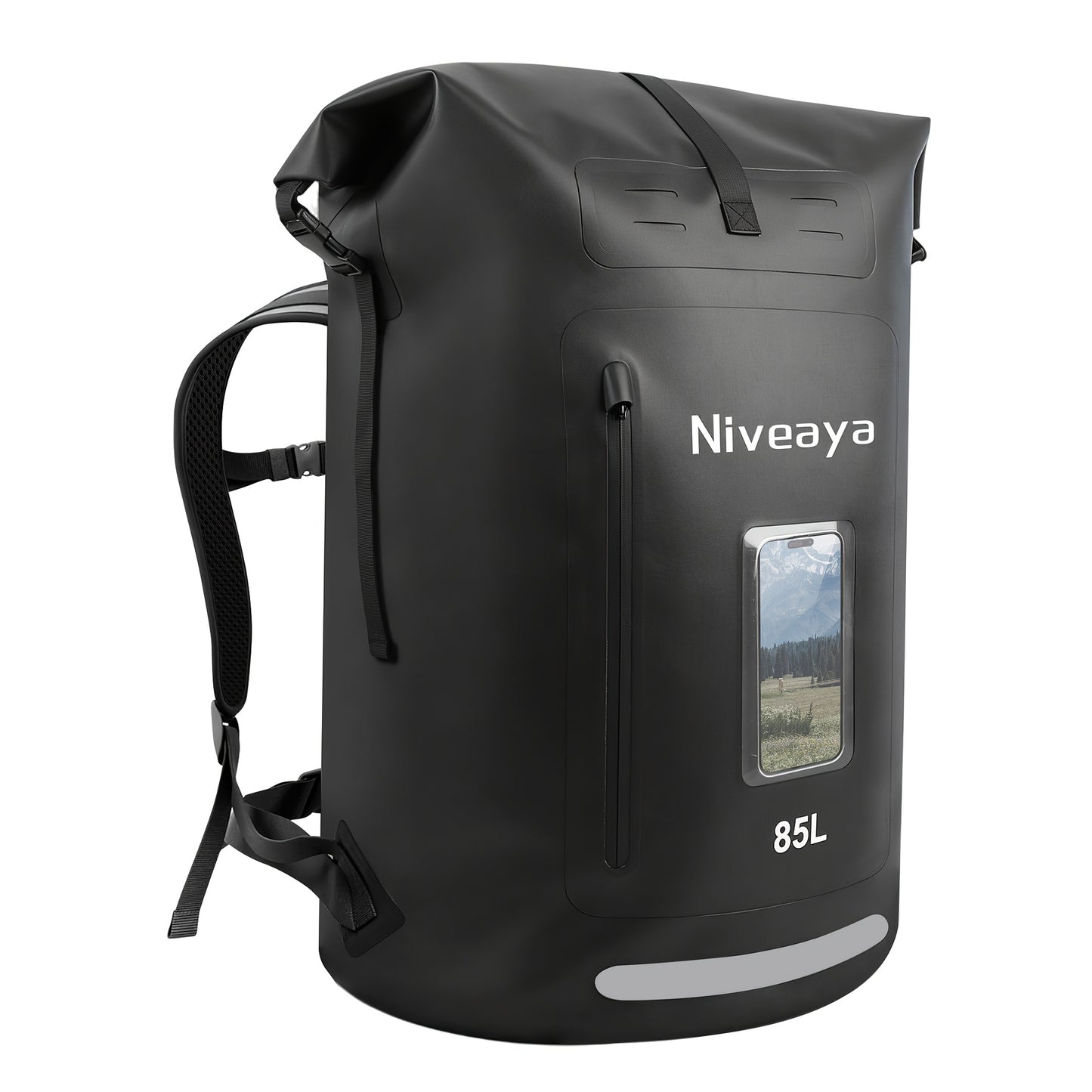 NIVEAYA Heavy Duty Hiking Backpack Roll Top Closure Bag