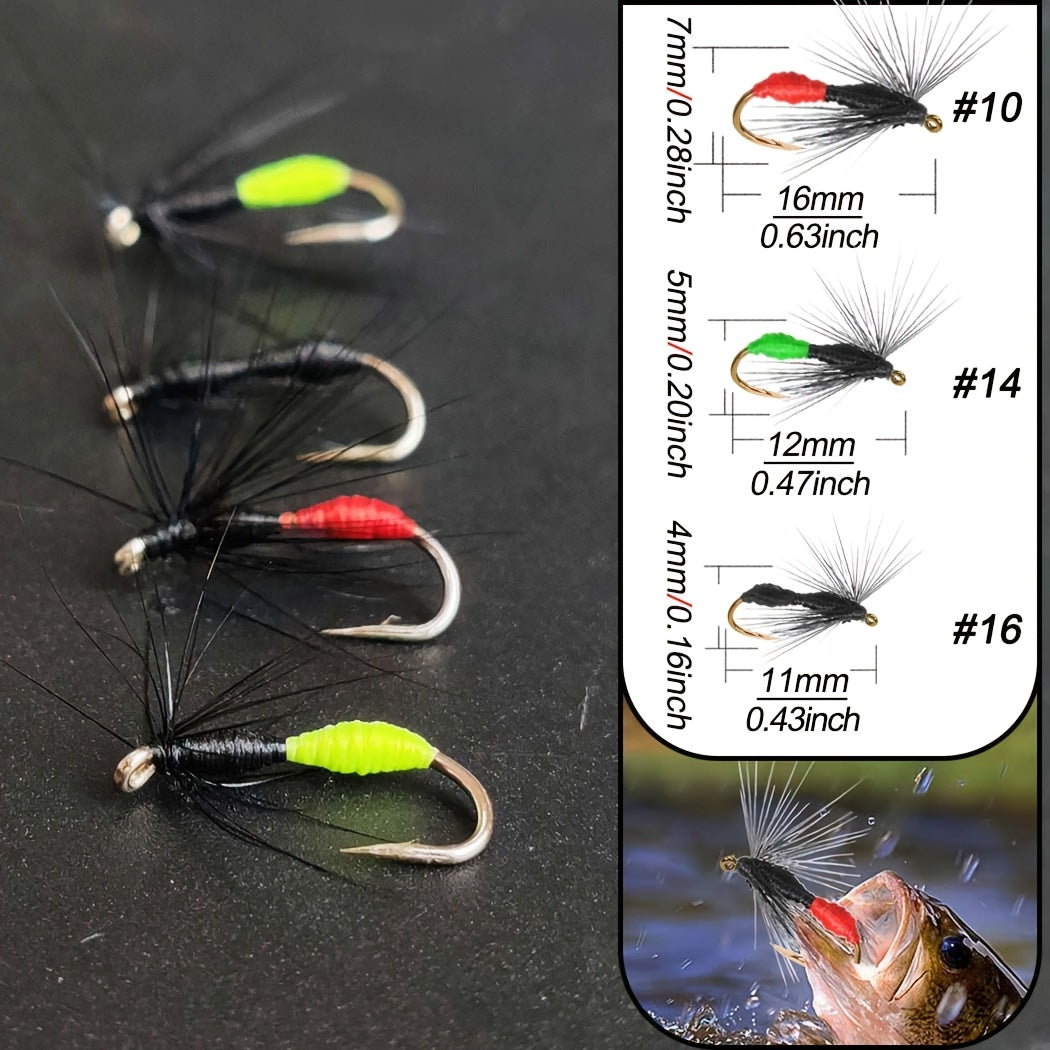 Fly Fishing Flies with Fly Box Kit for Bass Trout Salmon-2 Box Bundle (Total 70pcs Flies) Hand-Tied Dry Flies, Nymphs, Scud Streamers Lures Kit with Hooks