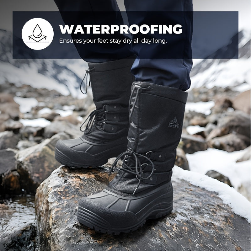 NORTIV8 Men's Winter Snow Boots Insulated Liner Lace-Up TPR Sole