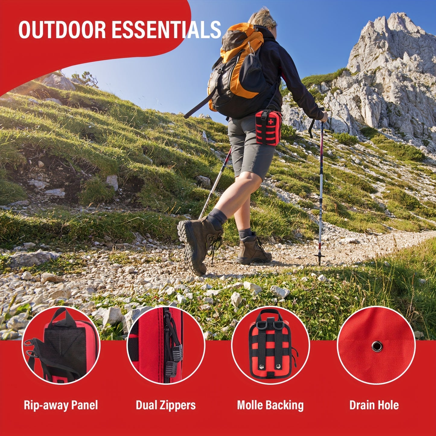 379pcs Of Multi-functional First Aid Kits Essential Safety Supplies for Home Outdoor Hiking And Exploration Portable First Aid Kits Equipped with Scissors Tweezers Etc Perfect Gifts for Family Members Husbands Or Friends Meet