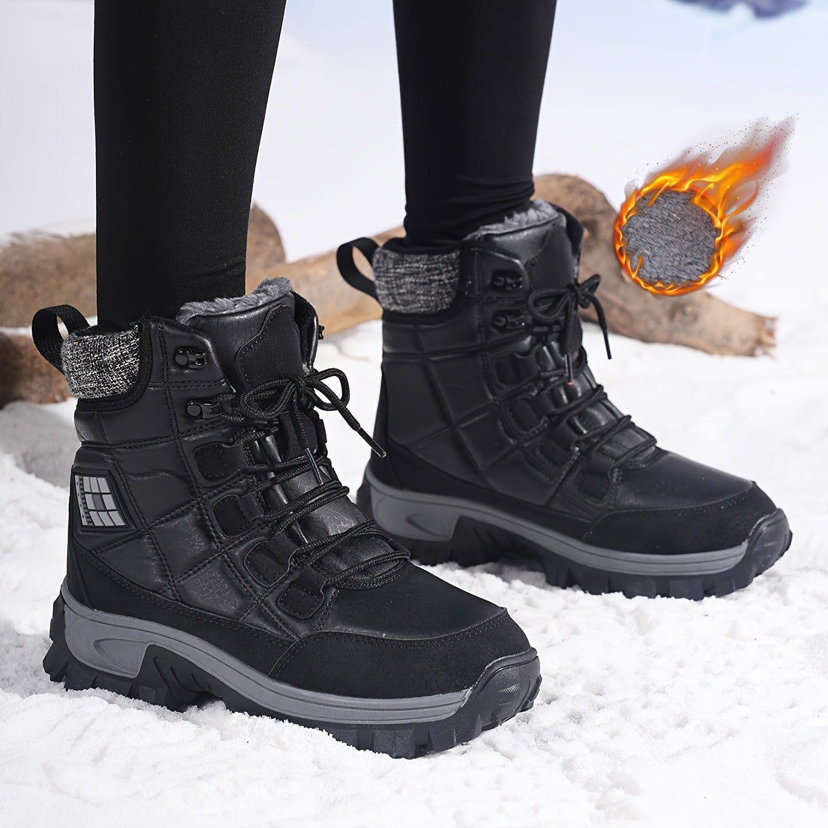 HDOXSE Womens Winter Snow Boots Non Slip TPR Outsole Warmth