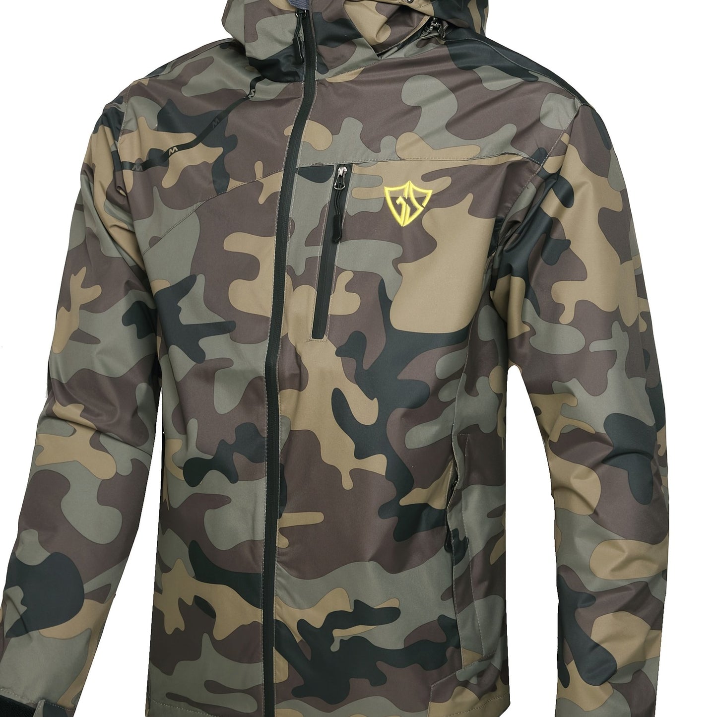 Men's Waterproof Rain Jacket With Hood And Windproof Zippered Pockets