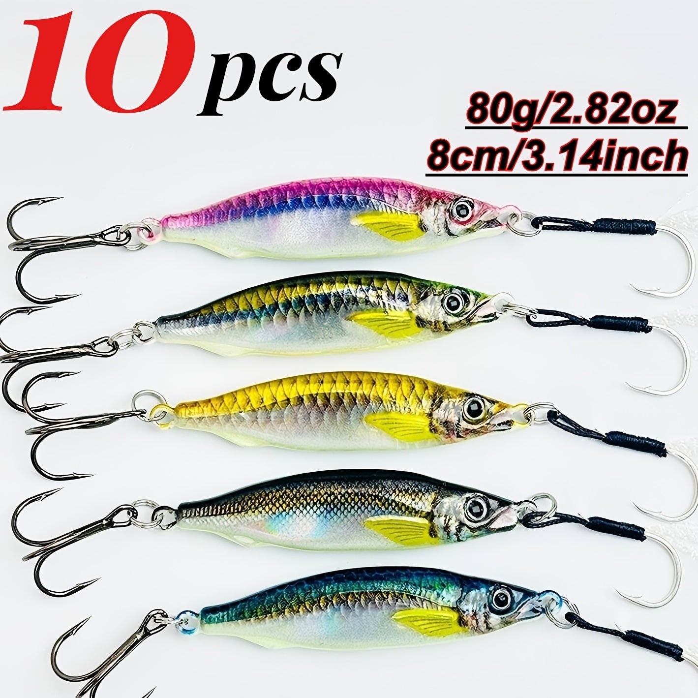 Amacure Fisch Sinking Lure Baits Set for Freshwater and Saltwater