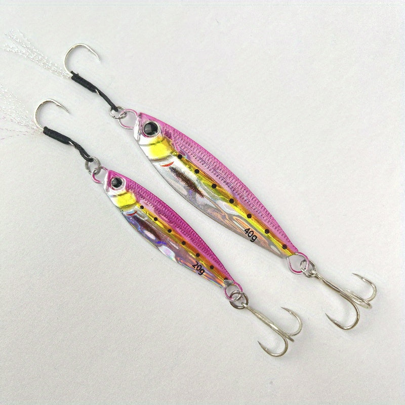 Amacure Fisch Laser Metal Jigs Saltwater Lures 10pcs Long Casting