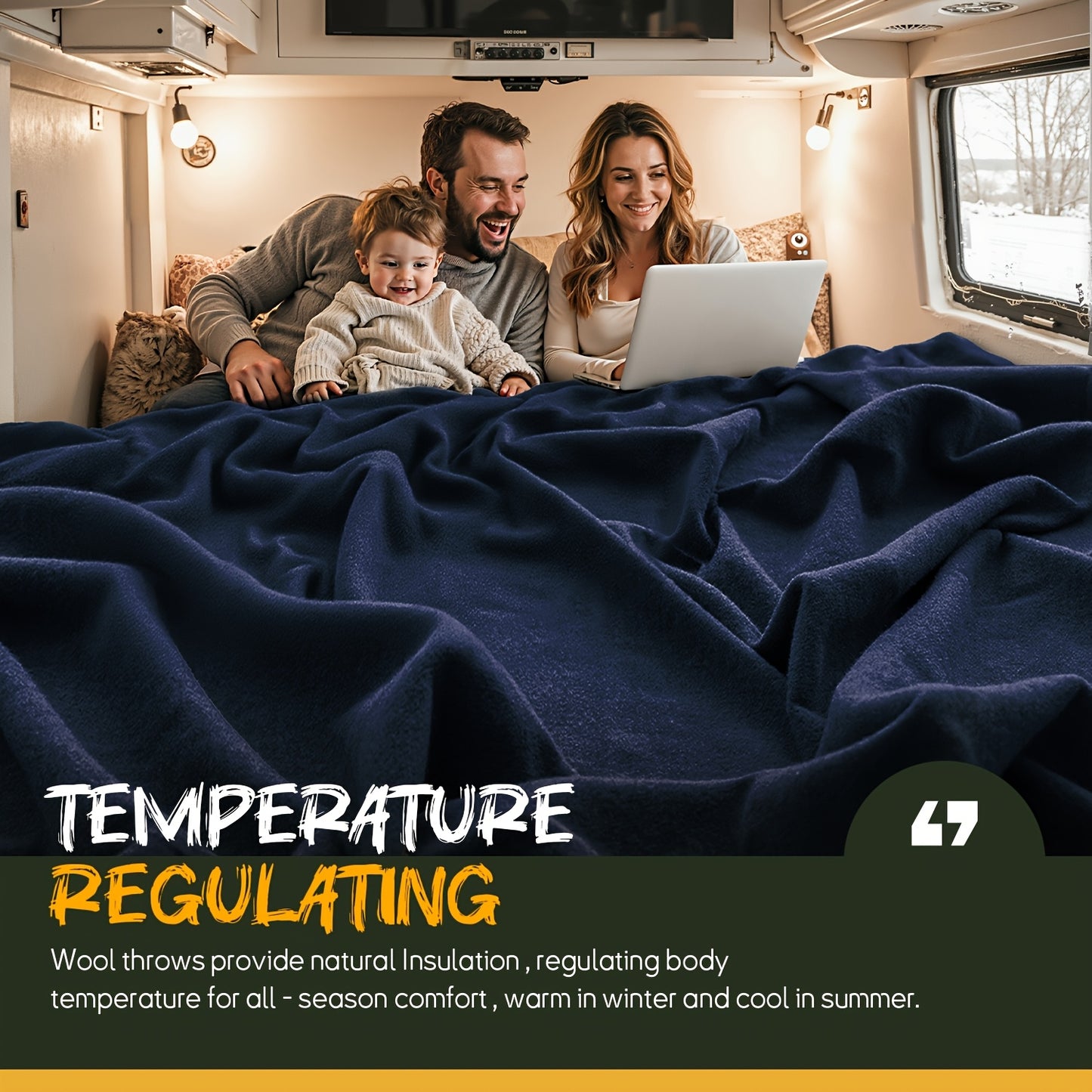 Merino Wool Bed Blanket Cozy Fleece Throw For All Seasons