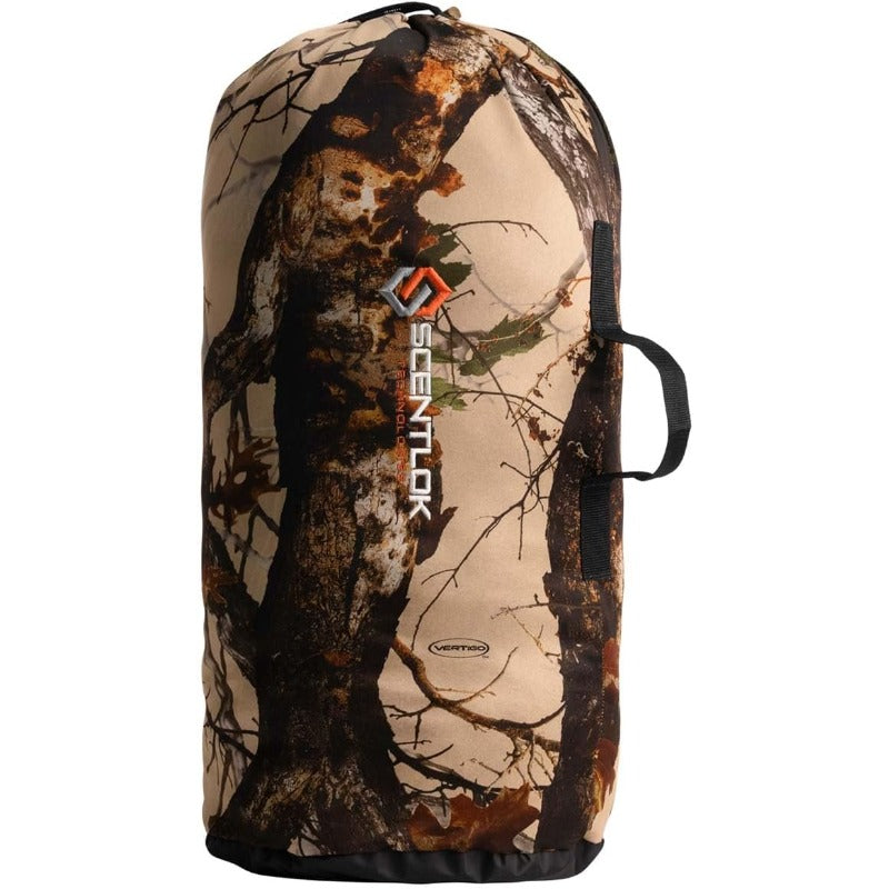Scent Compatible Hunting Duffel Bag Compatible for Camo Gear - Heavy-Duty Odor Elimination Storage Pack with Closure, Grab Straps & Carbon Technology - Outdoor Hunting & Fishing Equipment Bag