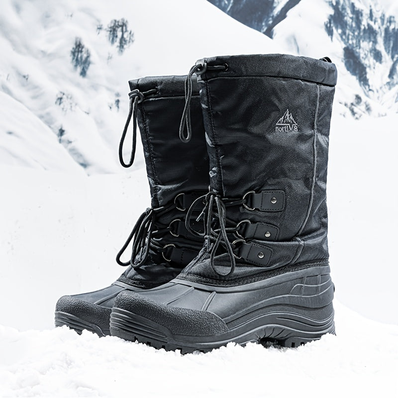 NORTIV8 Men's Winter Snow Boots Insulated Liner Lace-Up TPR Sole