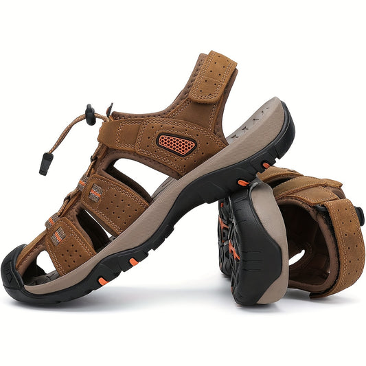 Women Leather Hiking Sandals With Ankle Strap Outdoor Lightweight