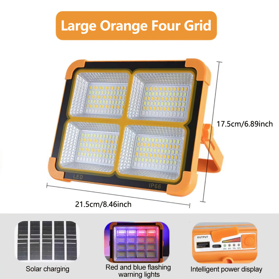 High Power Waterproof Handheld Camping Light USB Rechargeable 180 Rotatable