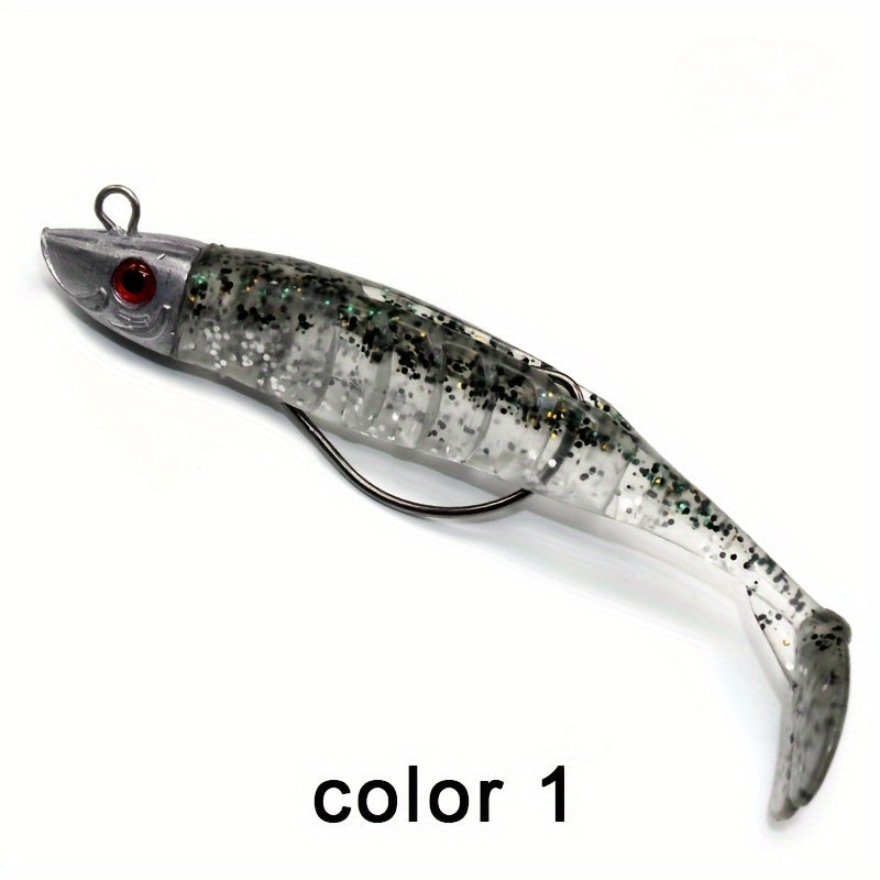 Six Mixed Jig Head Soft Bait Paddle Tail for Fishing