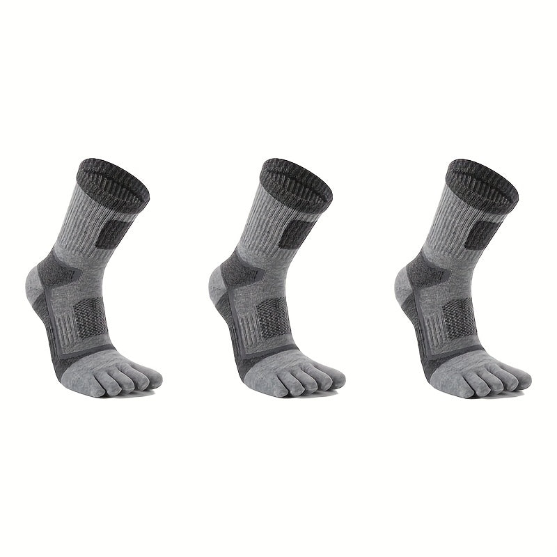 Men's Five Toe Running Socks Geometric Pattern Breathable Cotton MoistureWicking