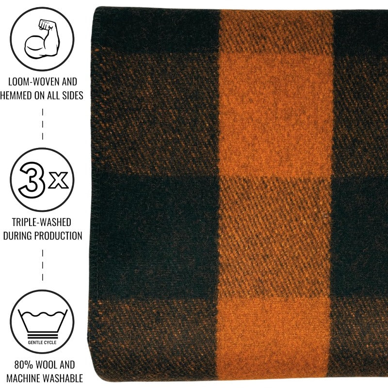 Military Wool Blanket Heavy Duty Outdoor Survival for Camping Hiking Bushcraft