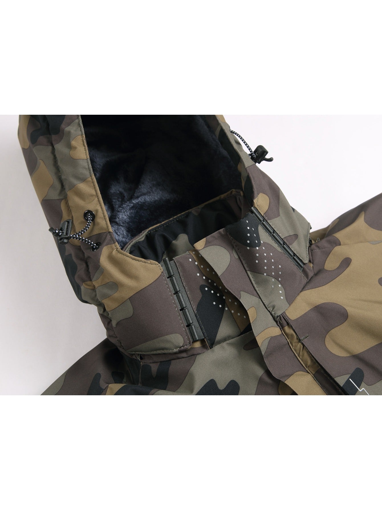 Men's Winter -Lined Thermal Jacket High Quality Windproof Coat with Hood, Thick Outdoor, Button & Zipper Closure, Machine Washable for Hiking, Skiing, Camping - Camouflage (Solid Color also available)