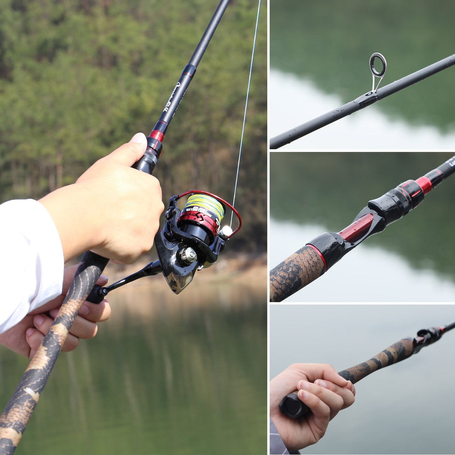 Sougayilang 4-Part Ultra-light Carbon Fiber Fishing Rod Spinning Casting
