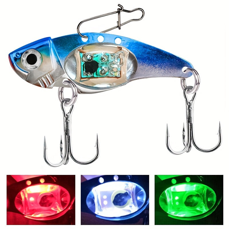 Electronic Fish Shaped Bait Aluminum Alloy LED Lure With Sound