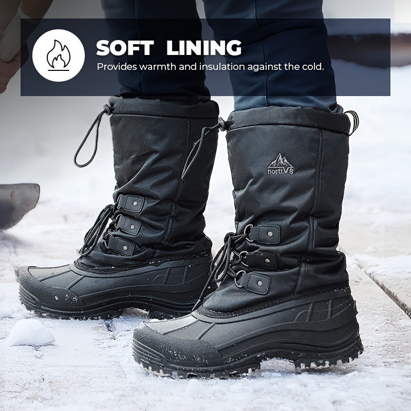 NORTIV8 Men's Winter Snow Boots Insulated Liner Lace-Up TPR Sole