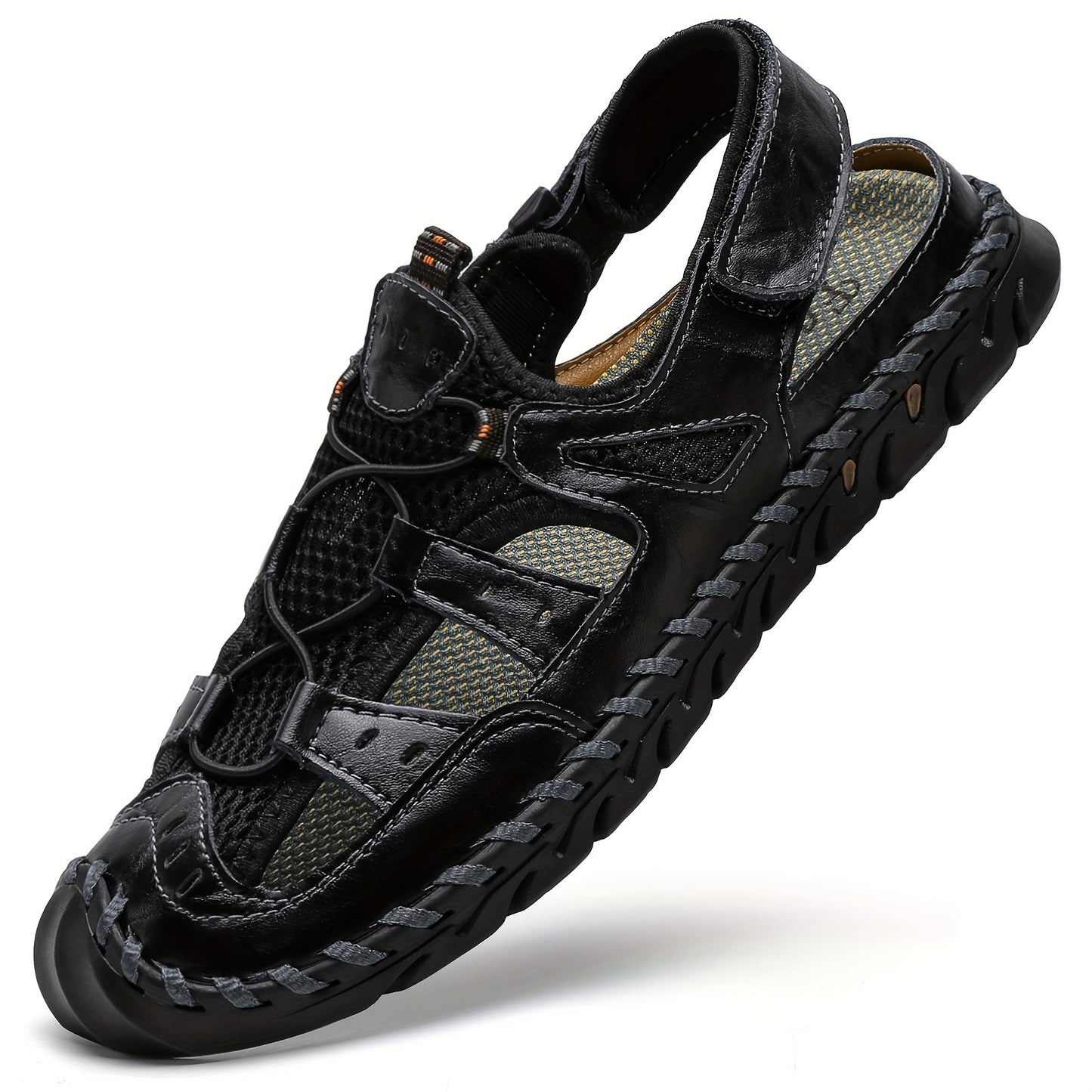 Women's Handmade Outdoor Sandals With Flat Heel And Rubber Soles