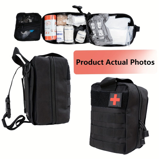 379pcs Of Multi-functional First Aid Kits Essential Safety Supplies for Home Outdoor Hiking And Exploration Portable First Aid Kits Equipped with Scissors Tweezers Etc Perfect Gifts for Family Members Husbands Or Friends Meet