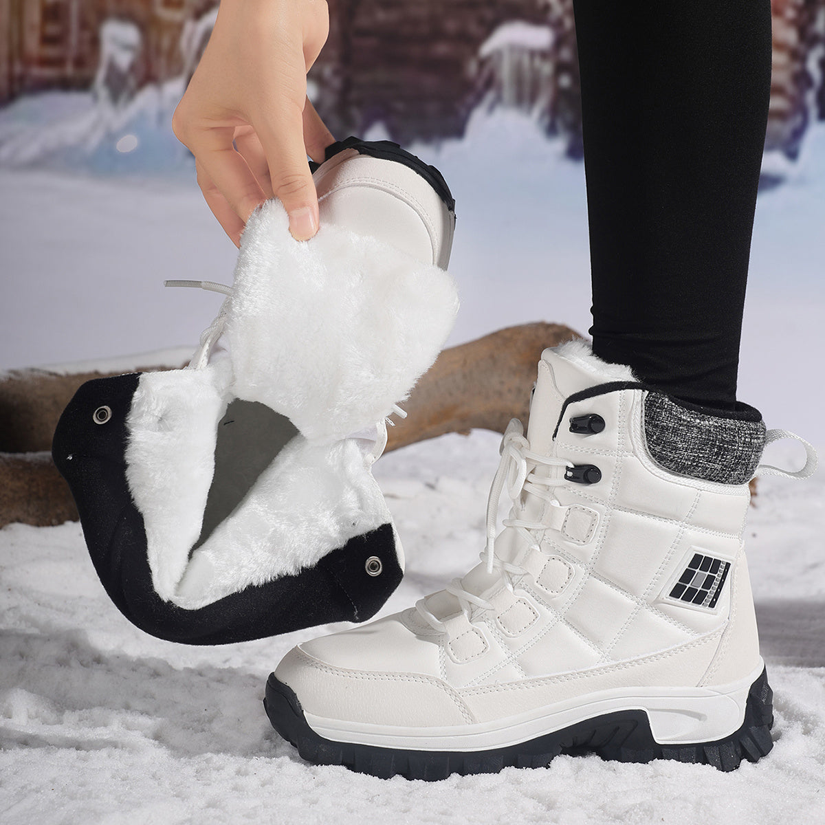 HDOXSE Womens Winter Snow Boots Non Slip TPR Outsole Warmth