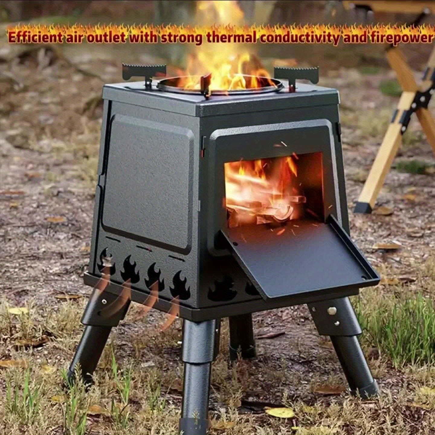 Portable Wood Burning Camp Stove Heavy Duty Outdoor Campfire Stove