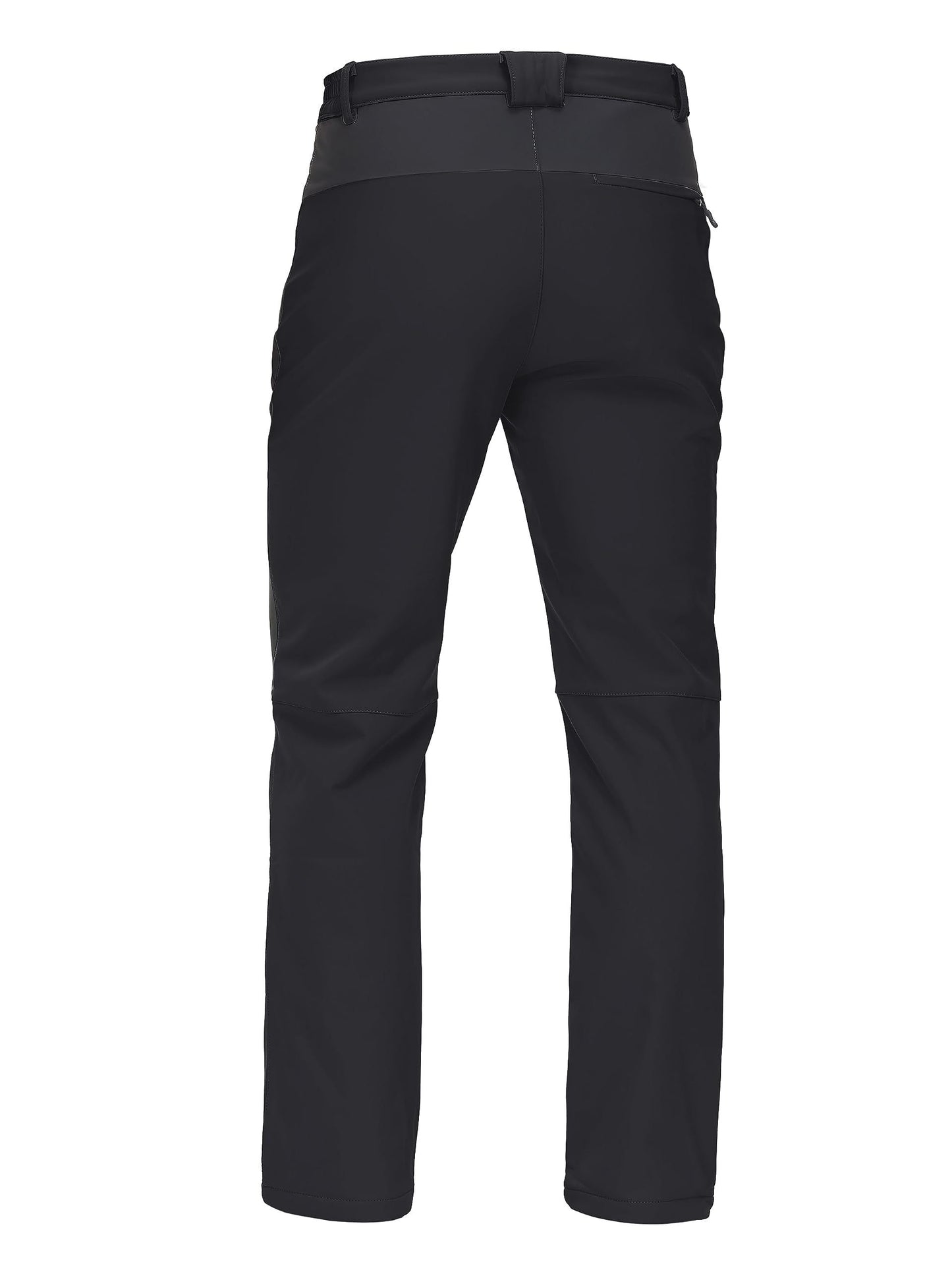 Men'S Thermal Insulated Soft Shell Pants with Fleece Lining - Moisture-Wicking, Windproof & High Quality, 3D Knee Zip Pockets, Full-Zip Closure, Straight Leg Fit for Hiking, Camping, Running, Fishing - Winter Outdoor Sports &