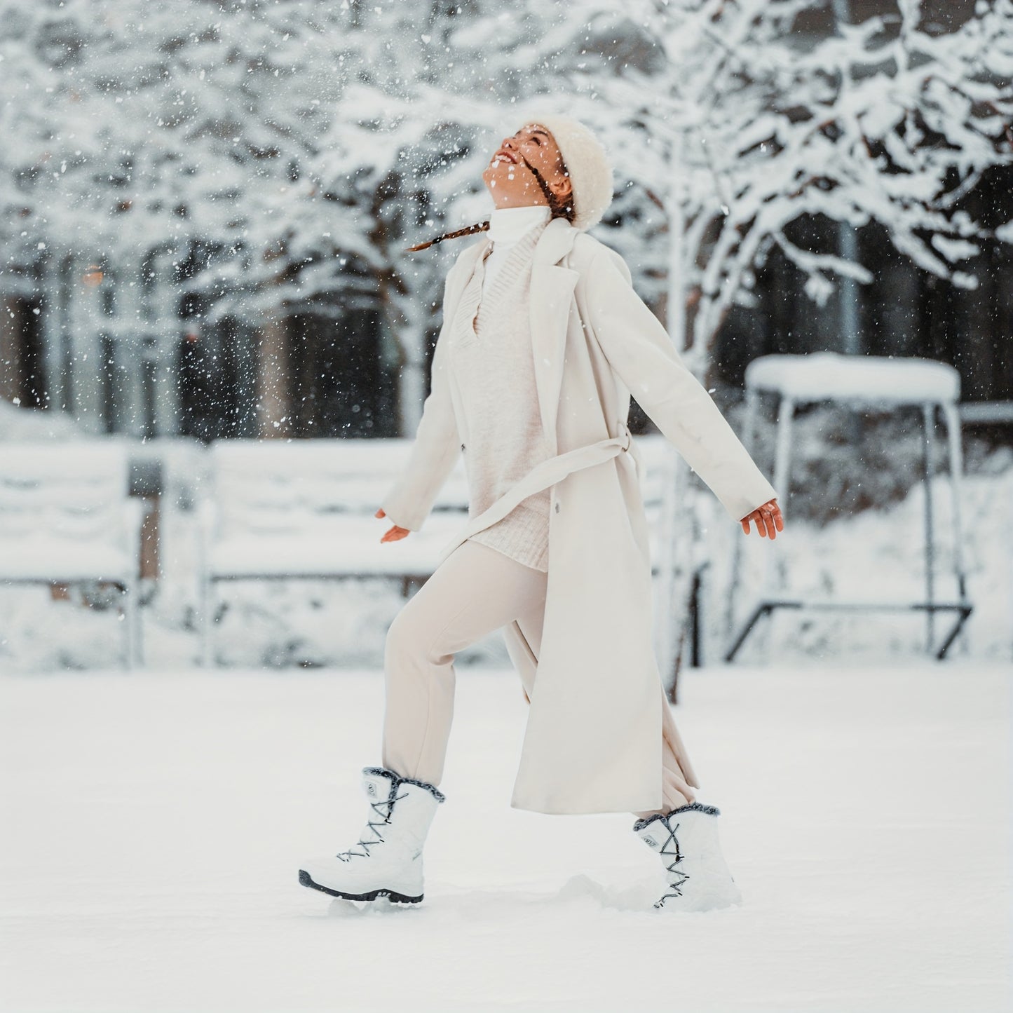 EARLDE Women's Waterproof Winter Snow Boots Lightweight Anti Slip Warm