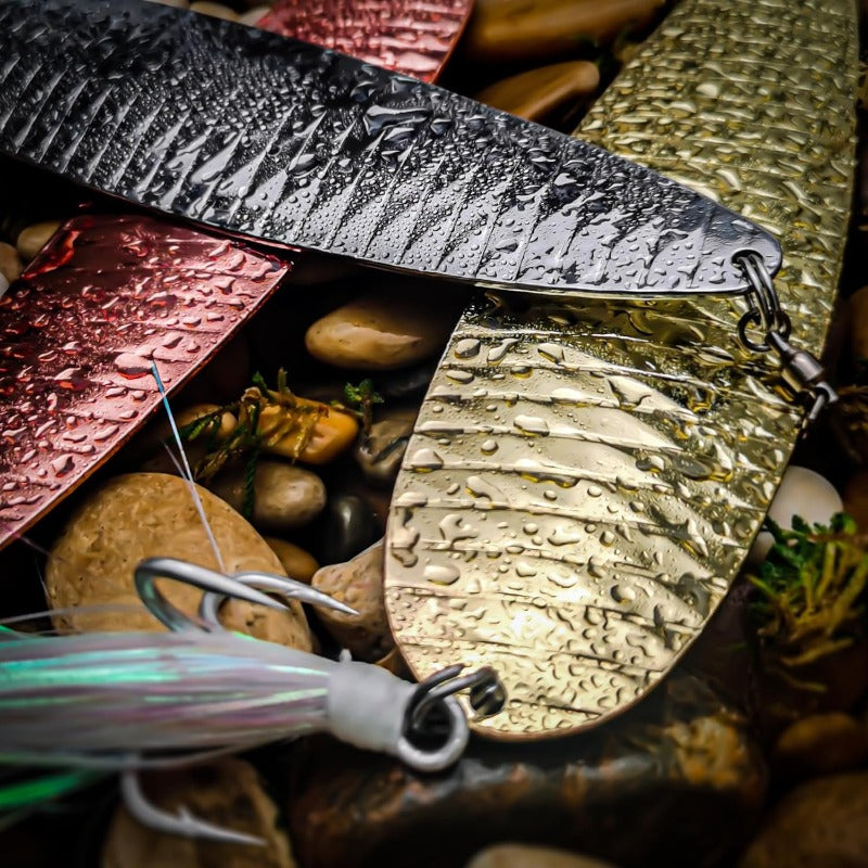 Magnum Flutter Spoon Jigging Lures 7. 5 Inch Large Hard Metal Trolling Casting Striper Sinking Fishing Spoon Baits for Striped Bass Salmon Walleye Saltwater Freshwater Deep Sea Fishing, Spoon Lures Fishing, Blue And Silvery F