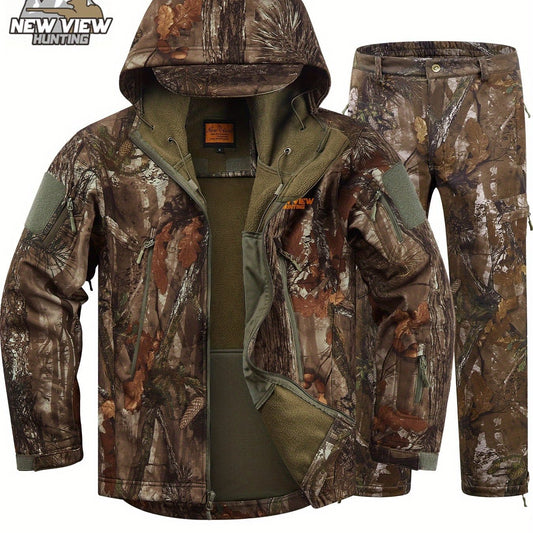 NEW VIEW Camo Hunting Clothes, Quiet Warm Hunting Jacket and Pants, High Quality Hunting Suit for Deer Duck Bow Hunt