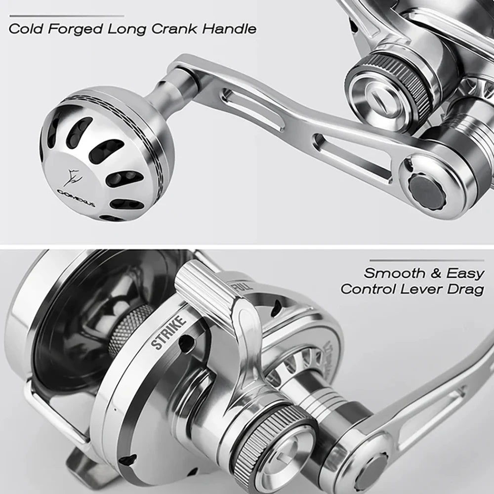 Gomexus Slow Pitch Jigging Reel LS20 Aircraft Aluminum Lever Drag