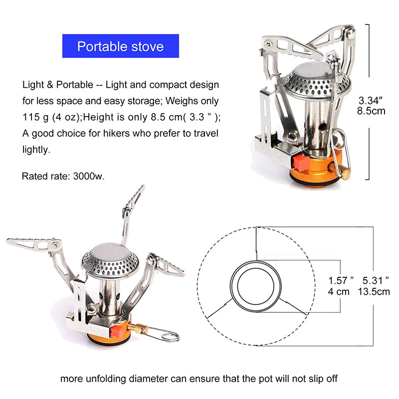Widesea Camping Cookware Set Portable Stove Pot and Tableware
