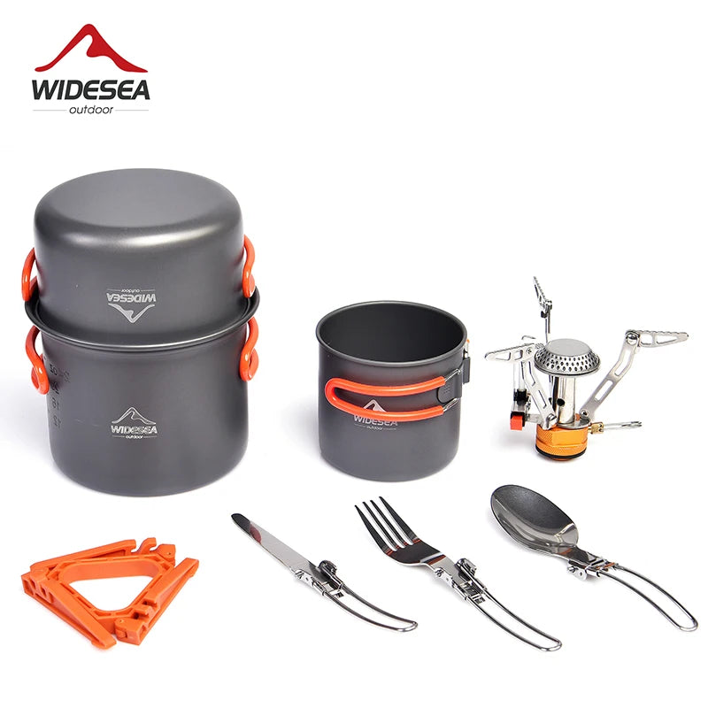 Widesea Camping Cookware Set Portable Stove Pot and Tableware