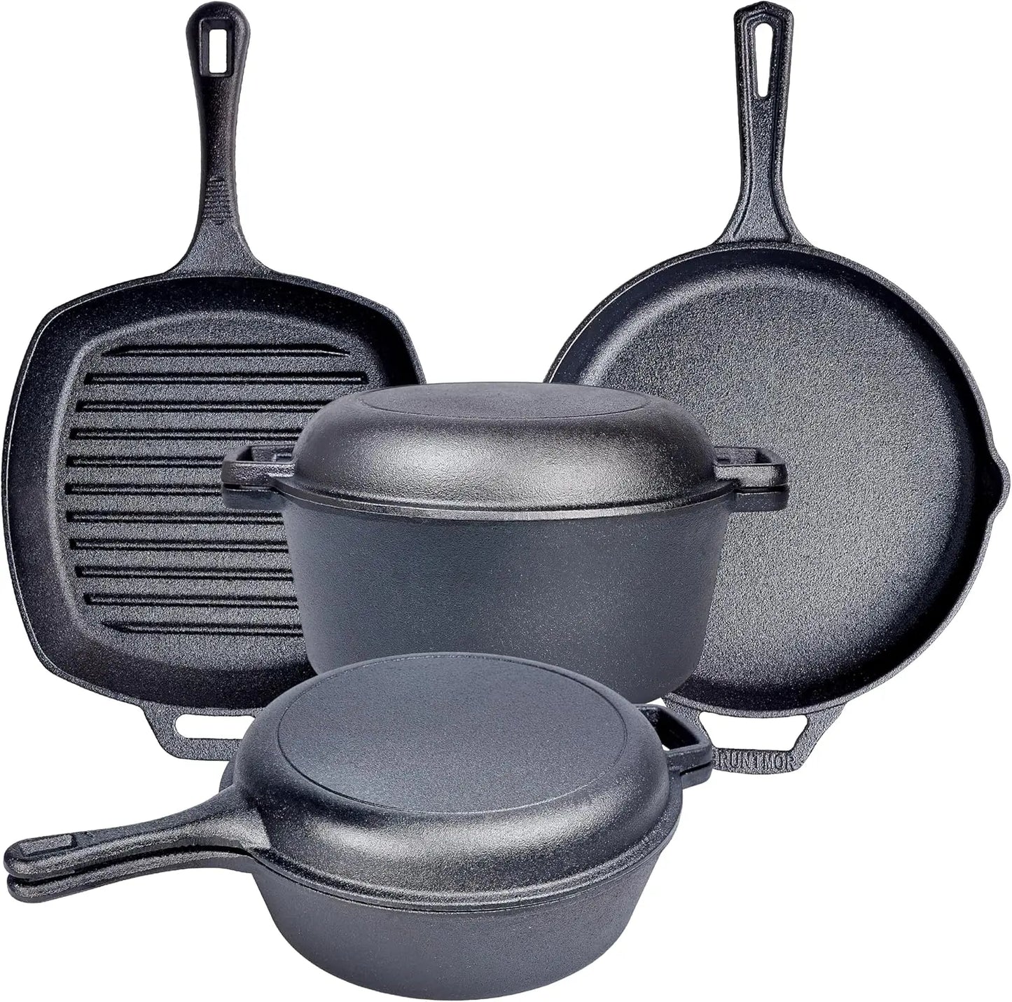 YTYIN Pan Cooking Set Cast Iron Skillet And Baking Pan