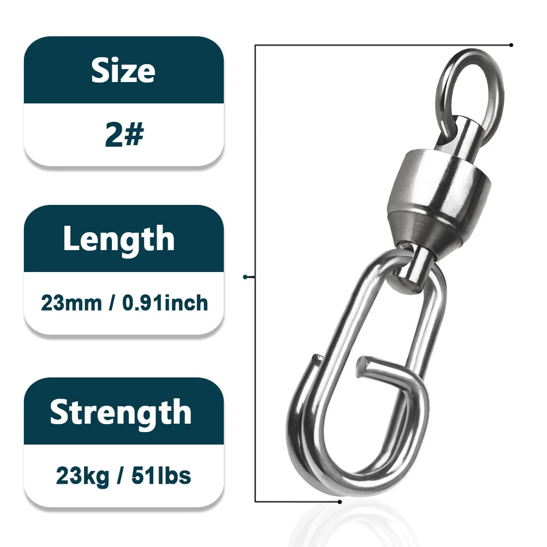 9KM DWLIFE Fishing Swivels Ball Bearing Saltwater Heavy Duty Stainless Steel
