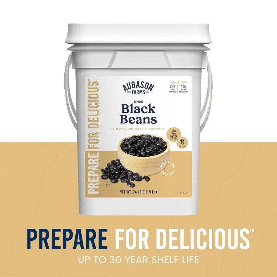 Emergency Dried Black Beans 237 Servings High Fiber Iron Potassium
