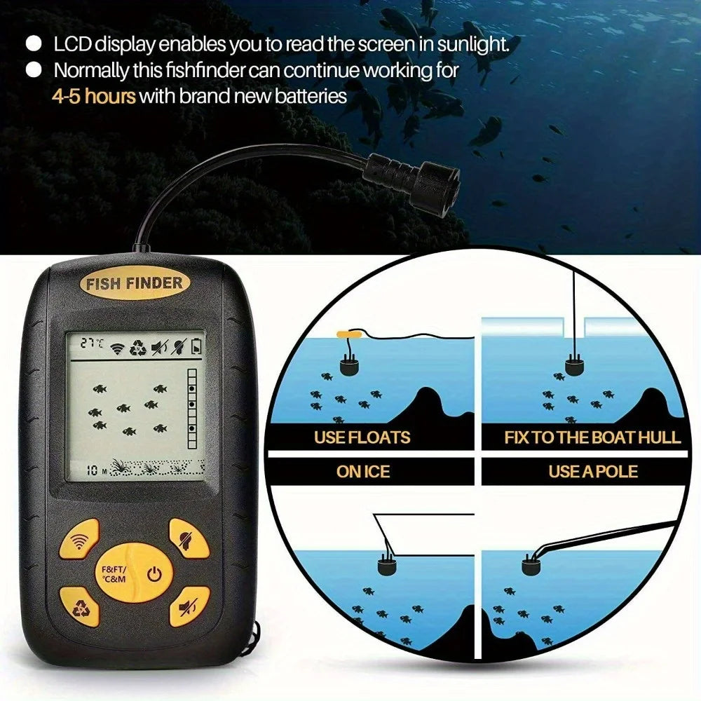 Hign-concerned Portable Fish Finder With Echo Sonar Transducer