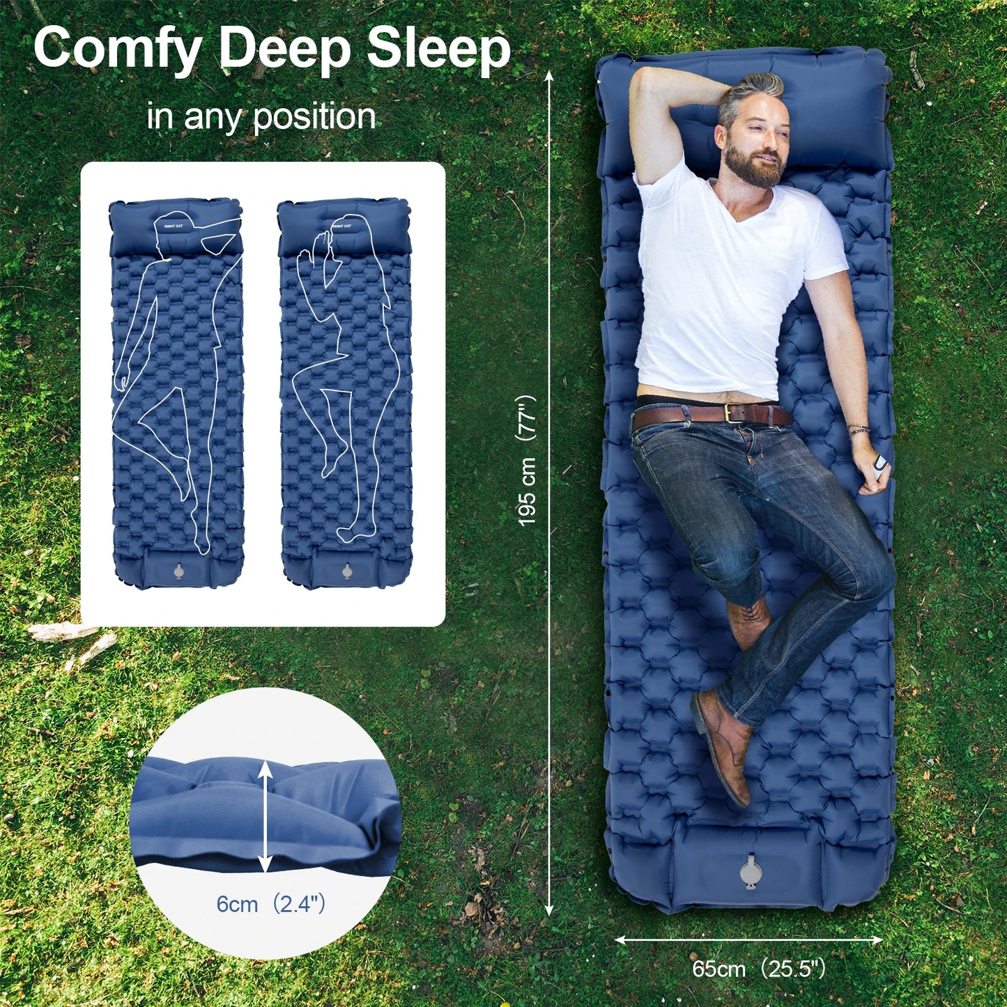 Ultralight Waterproof Air Mattress With Built In Pump And Pillow