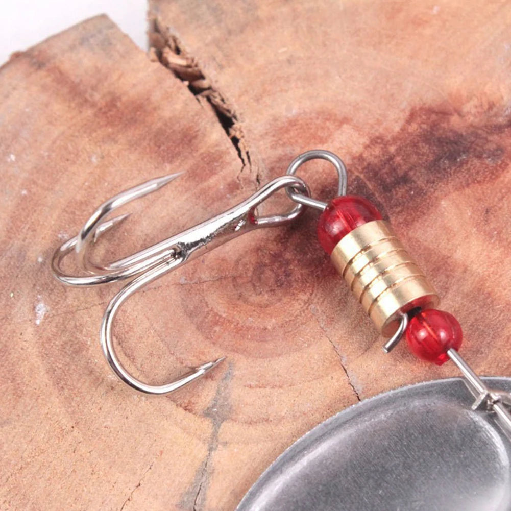 JOCESTYLE 30pcs Metal Spoon Spinner Lures With Treble Hooks