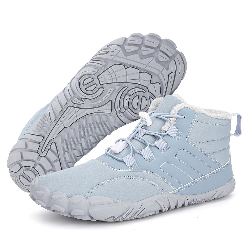 Winter Warm Waterproof Barefoot Running Shoes for Men and Women High Ankle Boots