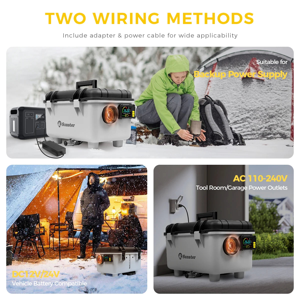 Sunster 8kW Portable Diesel Car Heater With LCD Bluetooth Remote