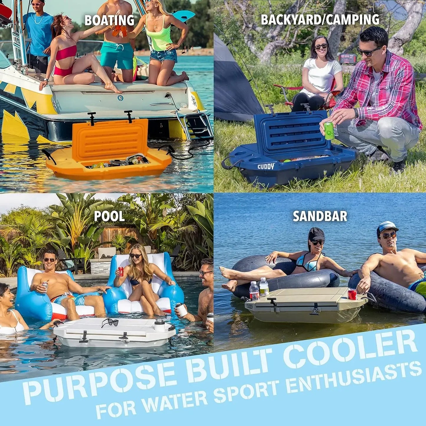 jz Floating Cooler and Dry Storage Vessel – for 40QT  Amphibious Hard Shell Design - Multiple Color Options